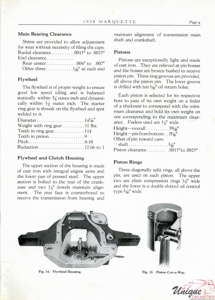 1930 Buick Marquette Specifications Booklet Page 2